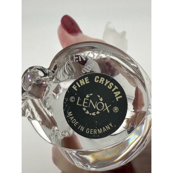 Lenox "Prim and Proper" Crystal Cat Figurines Clear Frost NIB COA 1993 4" - Picture 6 of 9